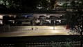 Marmaray'ın tren raylarındaki otomobil trafiği havadan görüntülendi