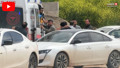 Bu neyin öfkesi ? Şantiye savaş alanına döndü; ambulanstaki yaralıya bile saldırdılar!