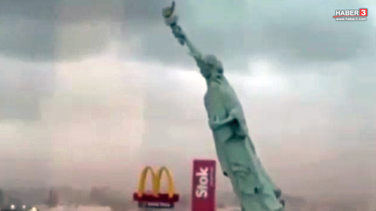 Brezilya'daki ünlü heykel böyle devrildi