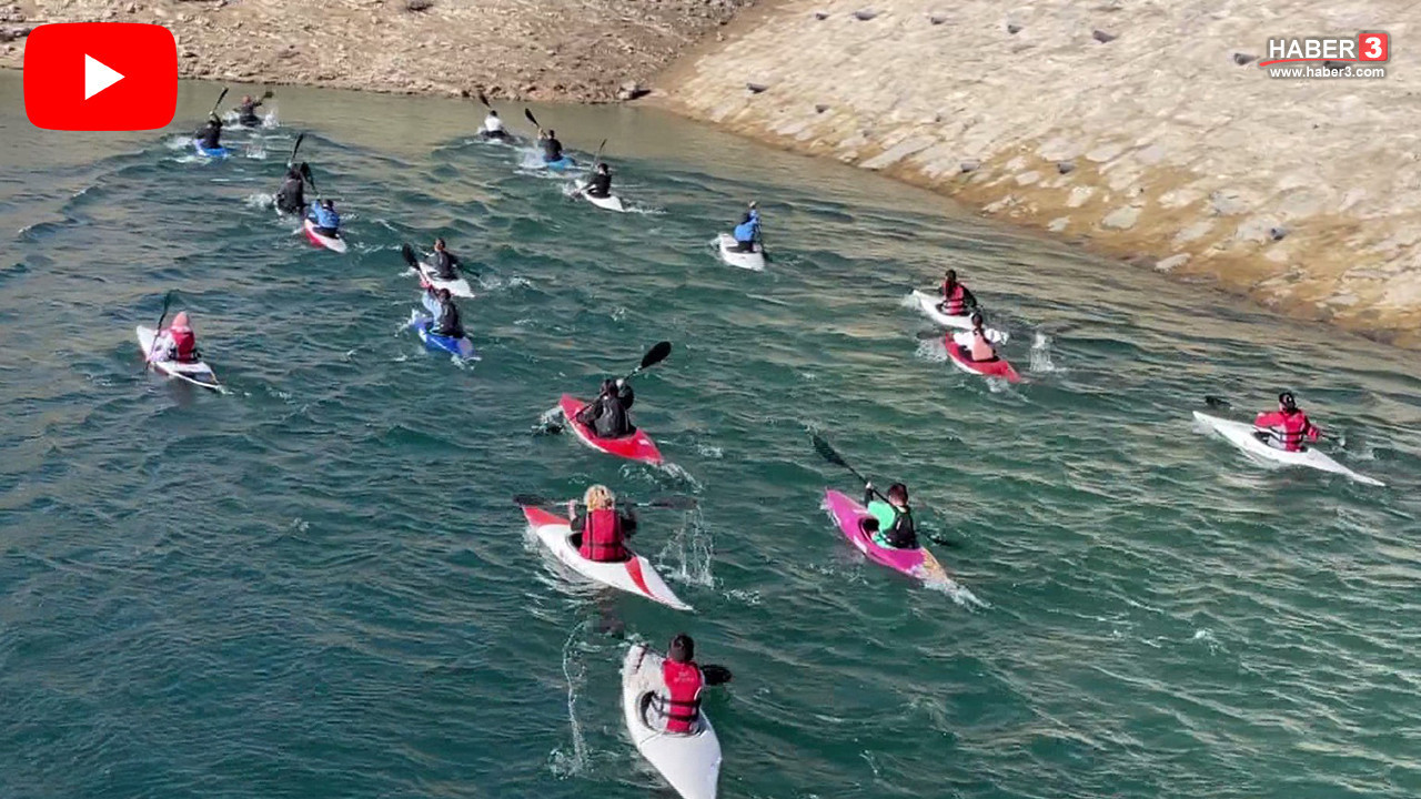Türkiye'nin dev barajı sporcuların antrenman sahası oldu...