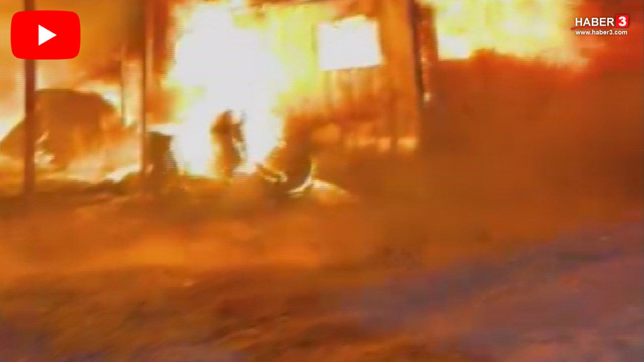 İşçilerin kaldığı konteyner yatakhane alevlere tes…