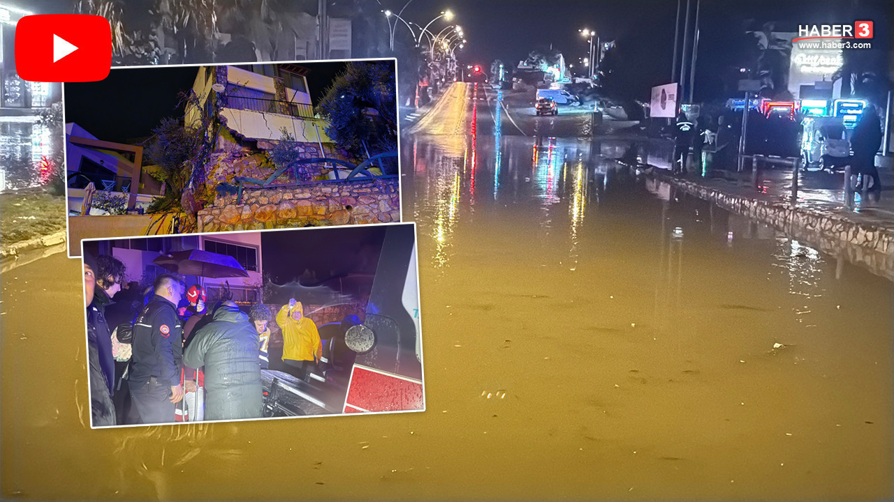 Yaz tatilinin cenneti sular altında: Fırtına ve sağanak Bodrum'u fena vurdu: Evler tahliye edildi