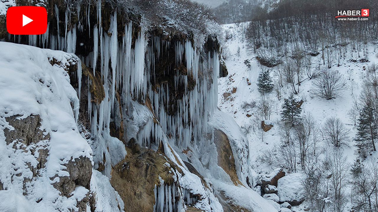 Türkiye'nin eşsiz güzelliği Dipsizgöl Şelalesi soğuktan dondu: Dev sarkıtlar görenleri büyüledi