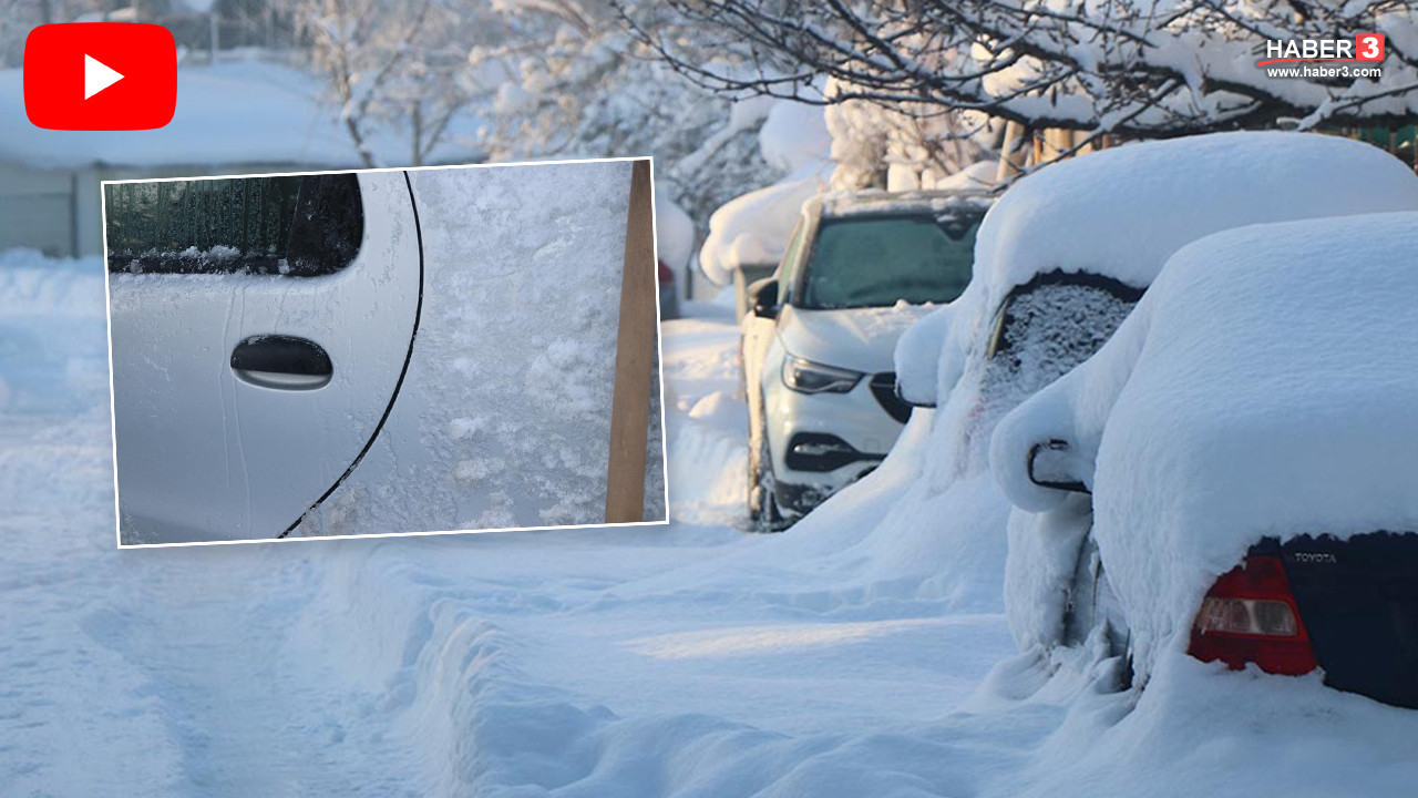 İstanbul'un yanı başı... Sibirya soğukları vurdu, araçların kapıları bile dondu!