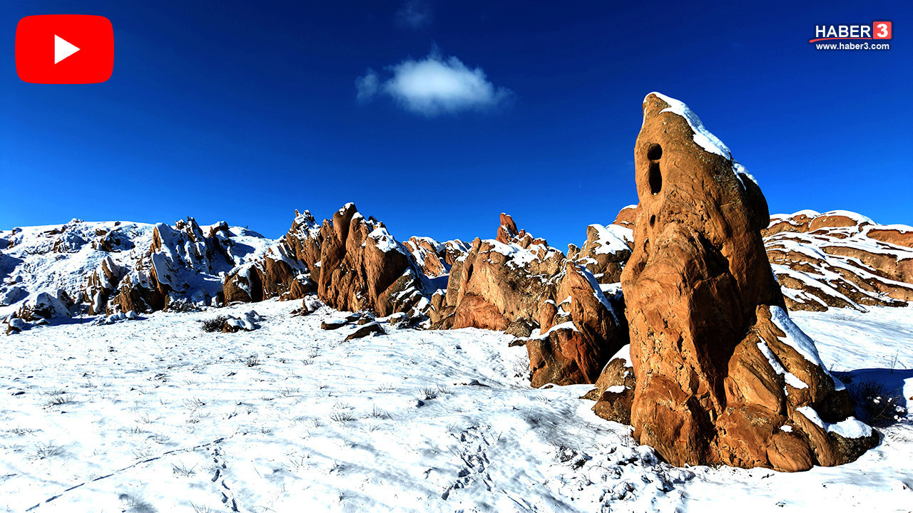 Bu akılalmaz görüntüler bugün Türkiye'de çekildi: Gören Mars'a kar yağdı sanıyor