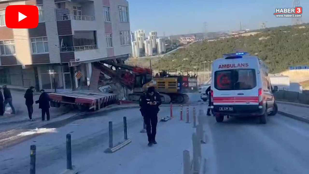 İstanbul'da korkunç kaza! Vinç binaya girdi, apartman boşaltıldı, yaralılar var