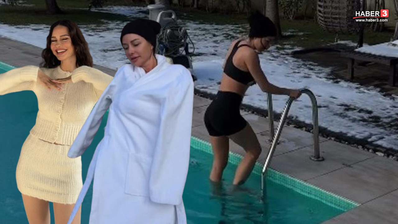 Yasemin Ergene lüks villasında karlar altında havuz keyfi şovuyla olay oldu!