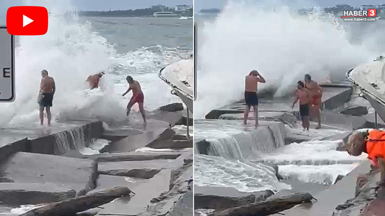 İstanbul'da dev dalgalara meydan okuyan 3 kişi kabusu yaşadı! Bacakları kırıldı