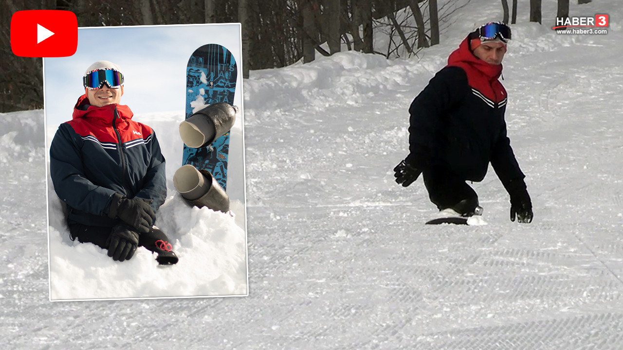 Türk'e imkansız de otur izle: İki bacağı da olmayan balık adamdan kayak şov