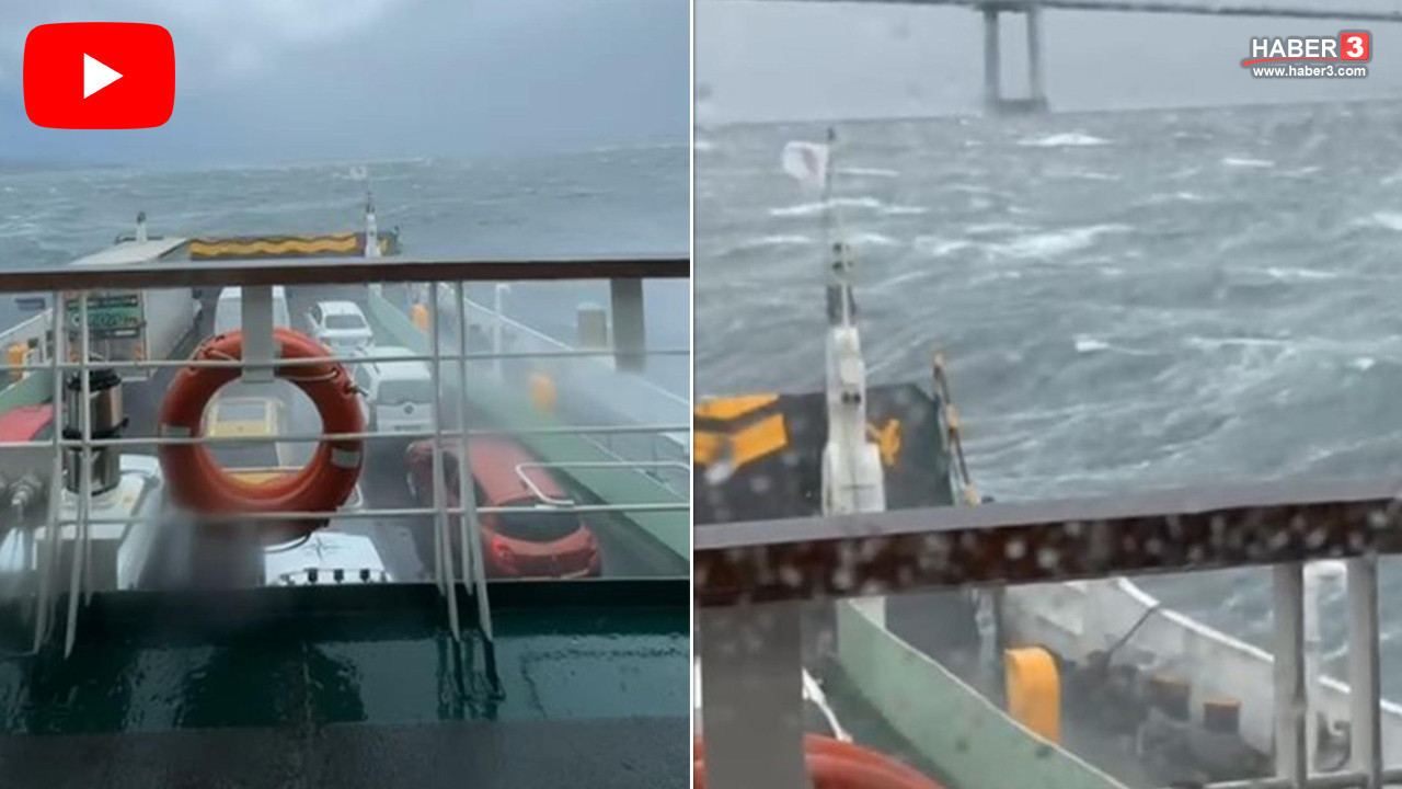 Denizin ortasında kabus! Arabalı feribot fırtınaya yakalandı