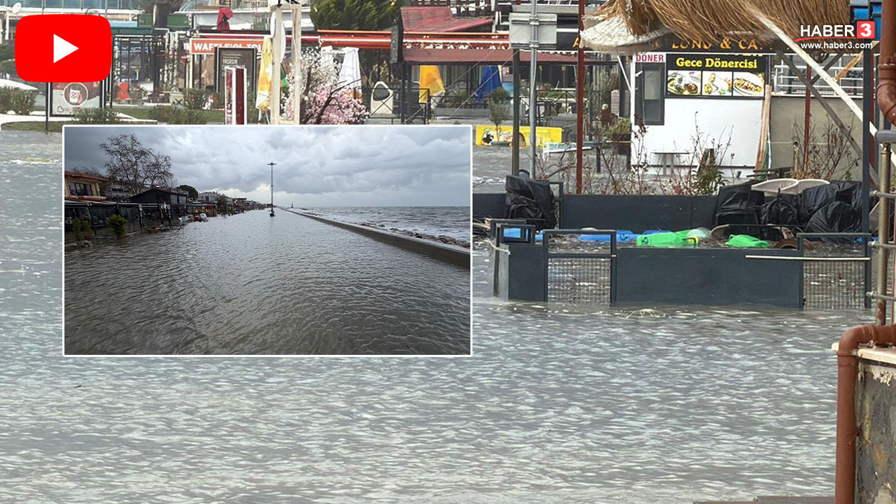 Lodos fırtınası fena vurdu; deniz ile kara birleşti!