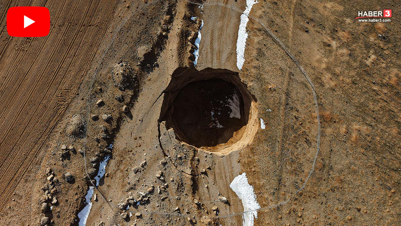 Konya'da yer yarıldı, 30 metrelik dev çukur panik yarattı!