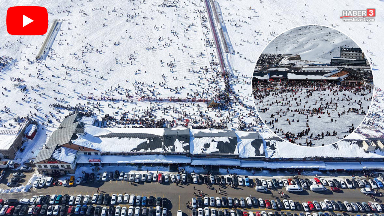 Türkiye'nin ünlü kayak merkezinde hafta sonu izdihamı!