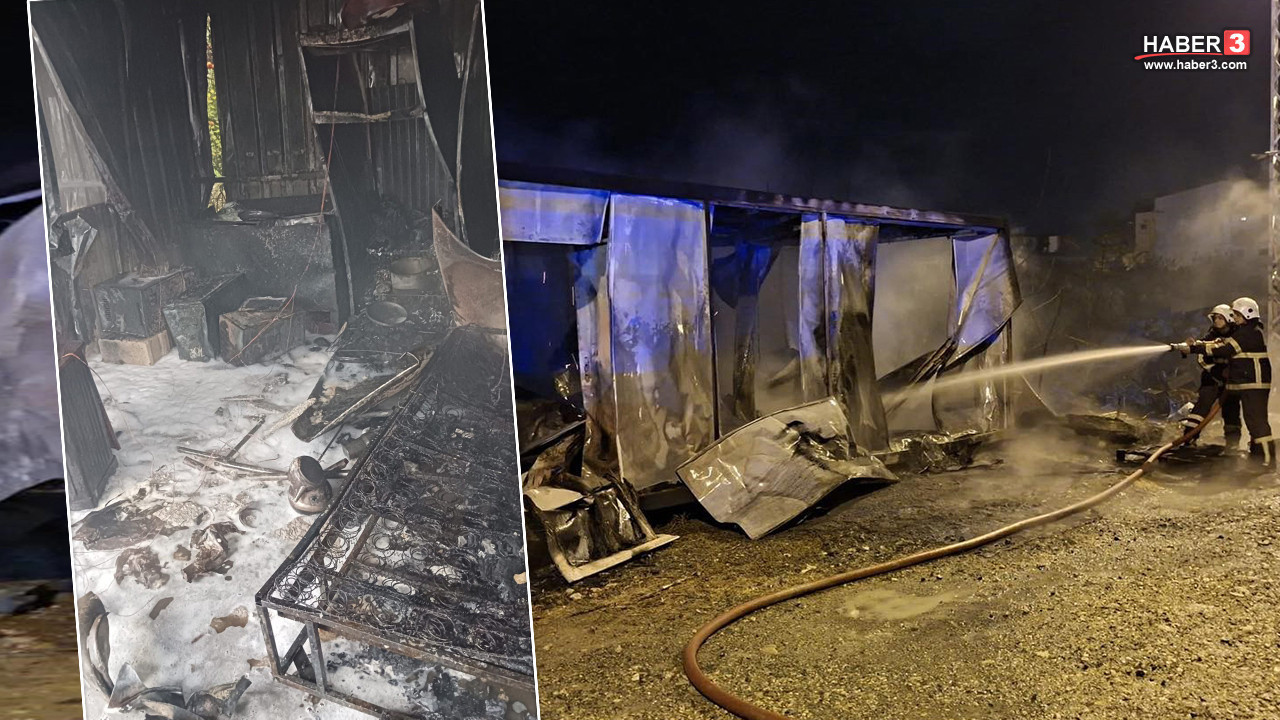 Asrın felaketininsıfır noktasında depremzedelerin kaldığı 2 konteyner yangında kül oldu