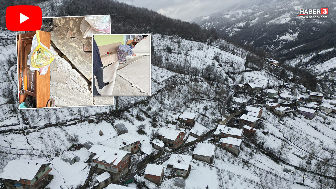 Bartın'da heyelan; 16 evin duvarlarında çatlaklar oluştu, vatandaş evlerine giremiyor!