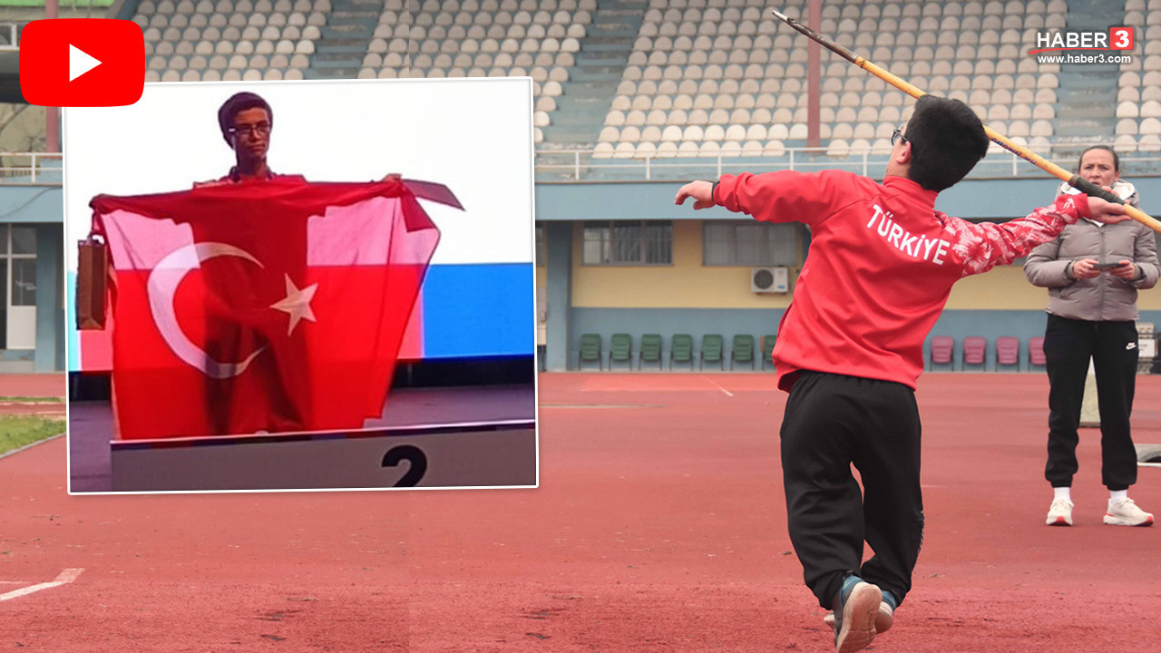 Henüz 17 yaşındaki 1,30'luk Ahmet, 2,30'luk ciritle Avrupa 2'ncisi oldu