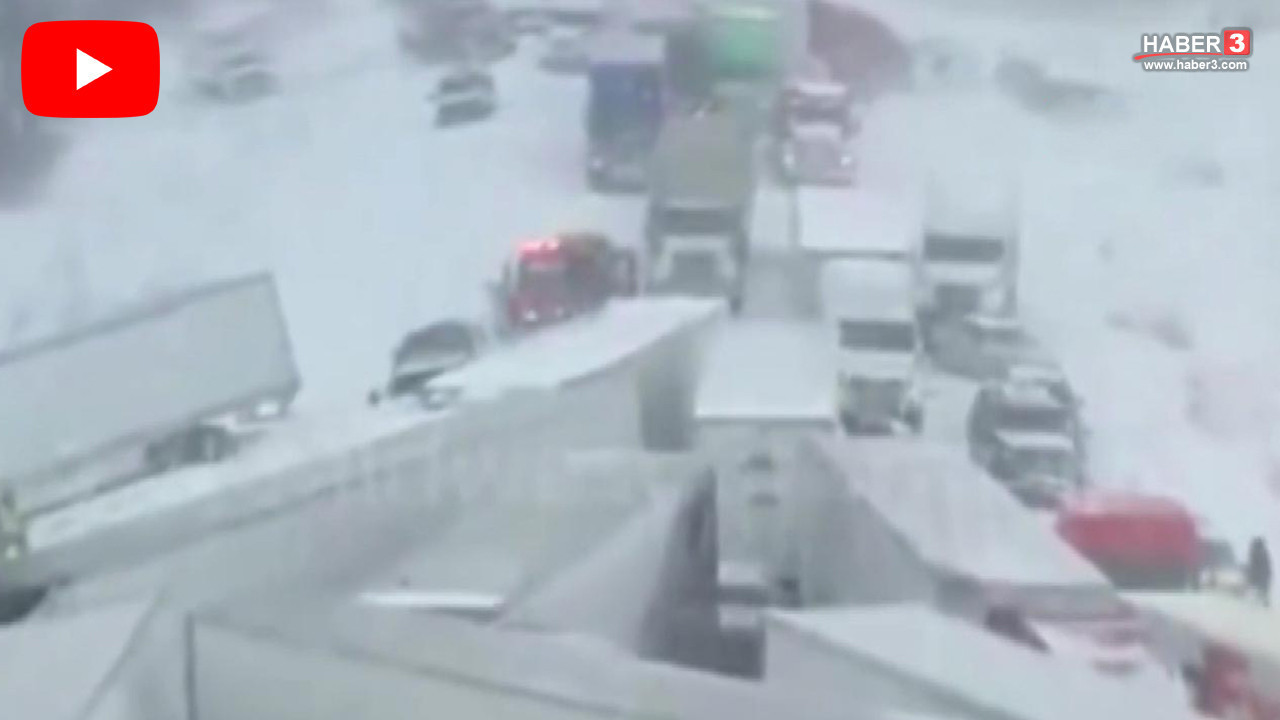 Kar fırtınası felaketi getirdi: Otoyolda 100 araç birbirine girdi!