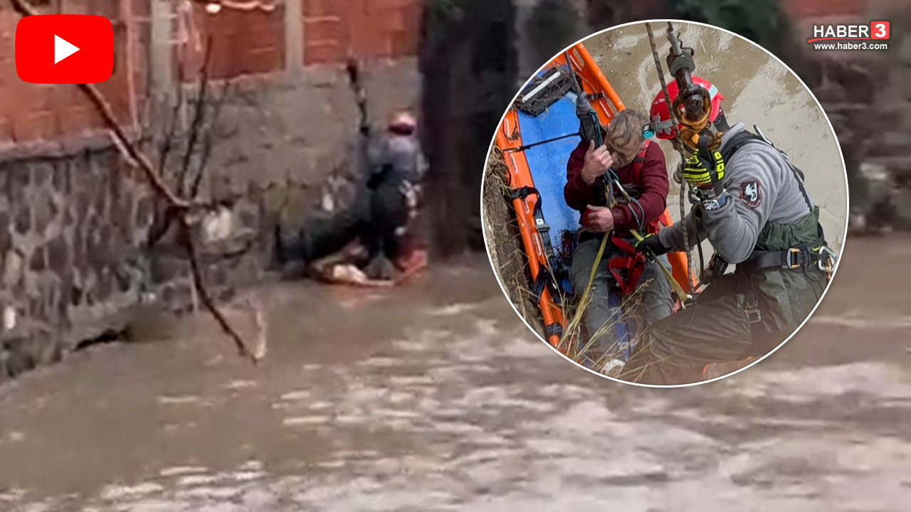 Sağanak yağmurda zamana karşı ölüm kalım savaşı kamerada!