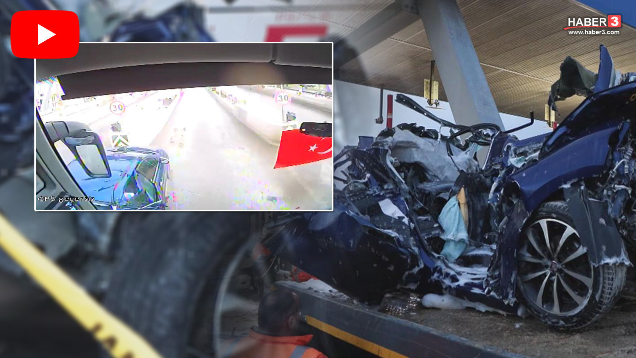 Otobüsün otomobili biçtiği korkunç kaza kamerada!