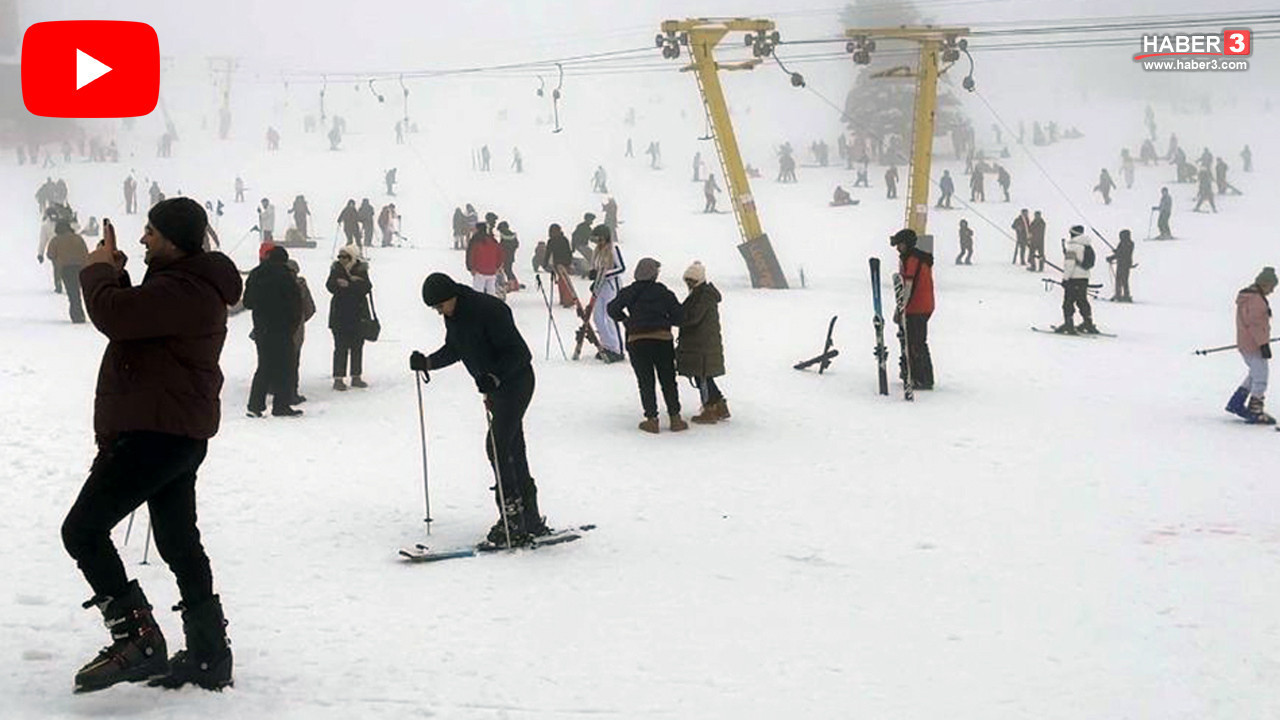 Atkısını, beresini, eldivenini alan ortaya koştu; bembeyaz cennette kalabalıktan kar görünmez oldu