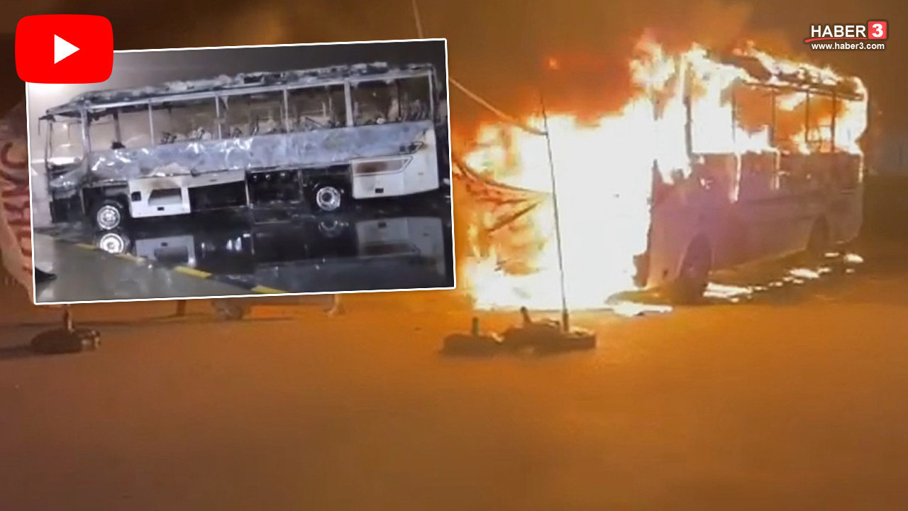 Kapıkule'de içinde yolcuları bulunan yolcu otobüsü alev alıp küle döndü
