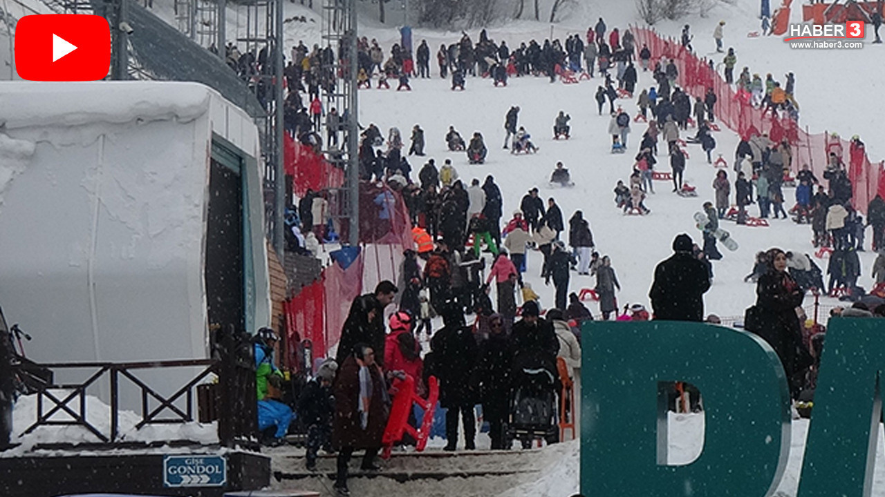 Palandöken'de sömestir akınıyla kar üstünde adım atacak yer kalmadı