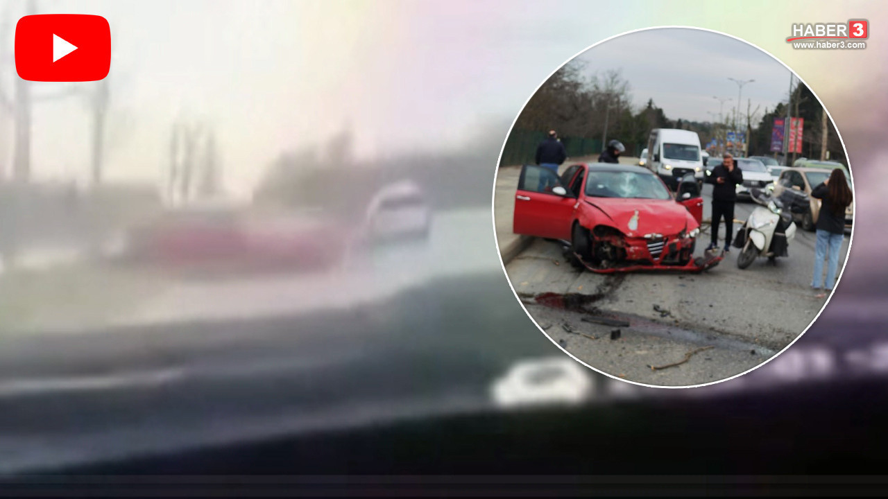 İstanbul'da akılalmaz kafa kafaya kaza anı kamerada...