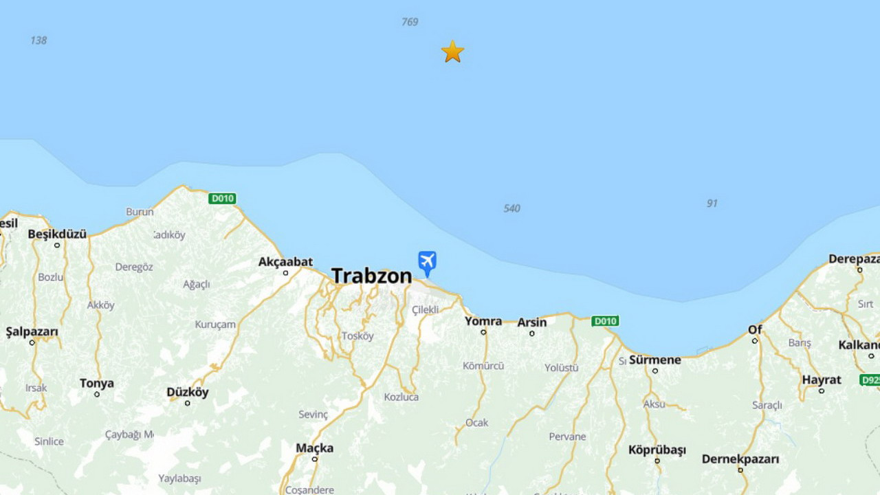 Trabzon'da korkuta deprem