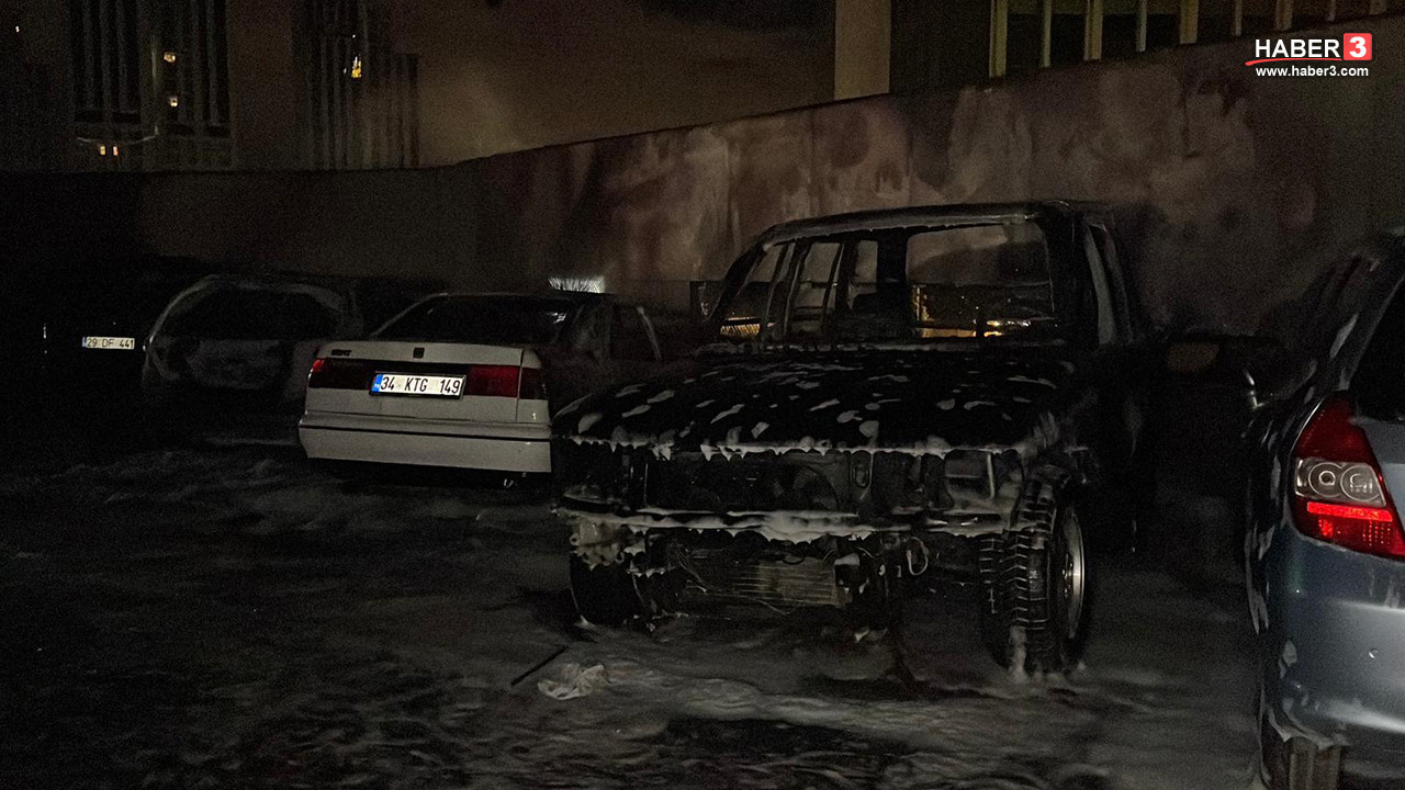 Otoparkta büyük yangın; çok sayıda araç kül oldu