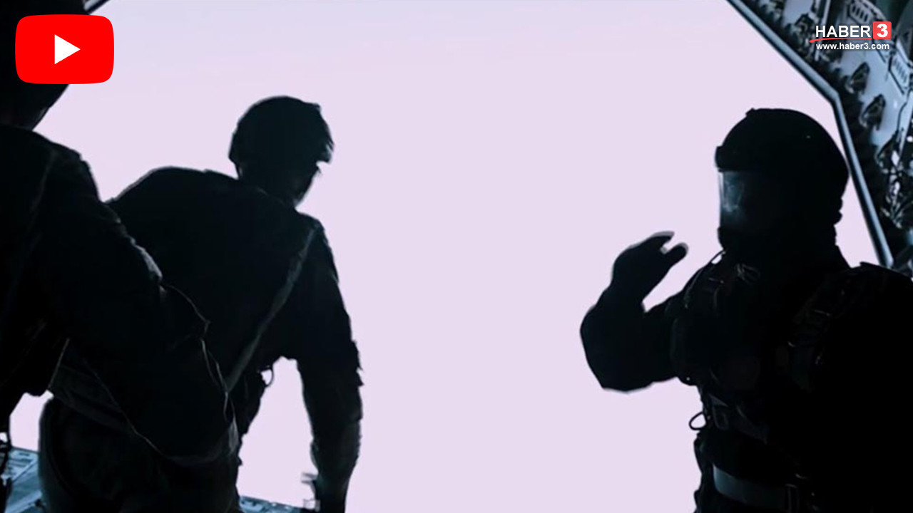 Mehmetçiğin rüzgarla dansı nefes kesti! 2 bin 750 metreden paraşüt atlayışı kamerada