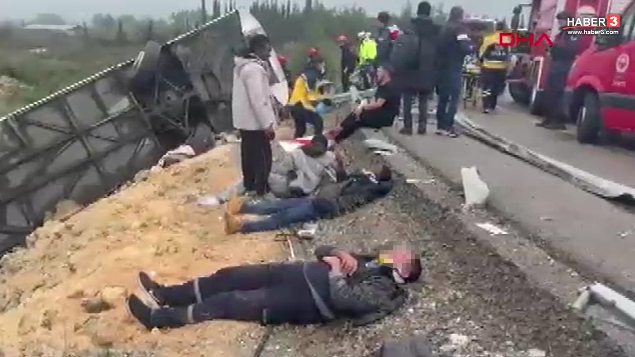 Antalya'da can pazarı! Yolcu otobüsü devrildi; çok sayıda ölü ve yaralı var