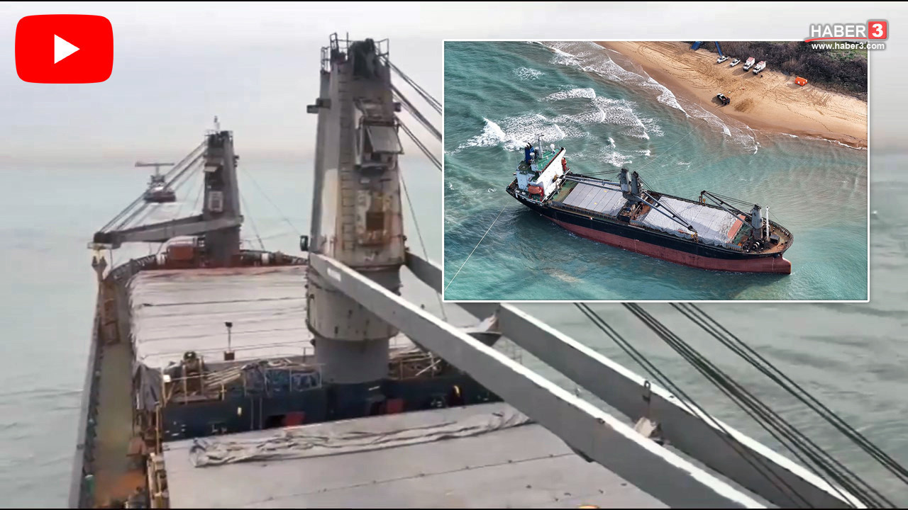 İstanbul'da plajda karaya oturan dev gemi böyle kurtarıldı