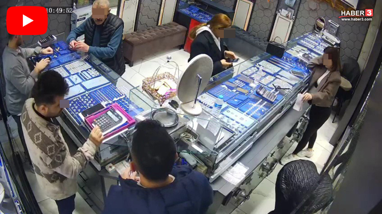 Kuyumcudaki dolandırıcı önce kameraya ardından polise yakalandı