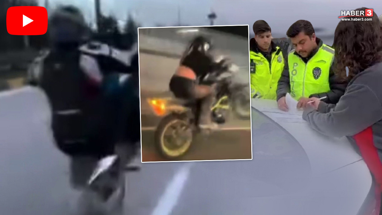 Bu seferki trafik canavarı bir kadın çıktı... Motosiklet şovu pahalıya patladı