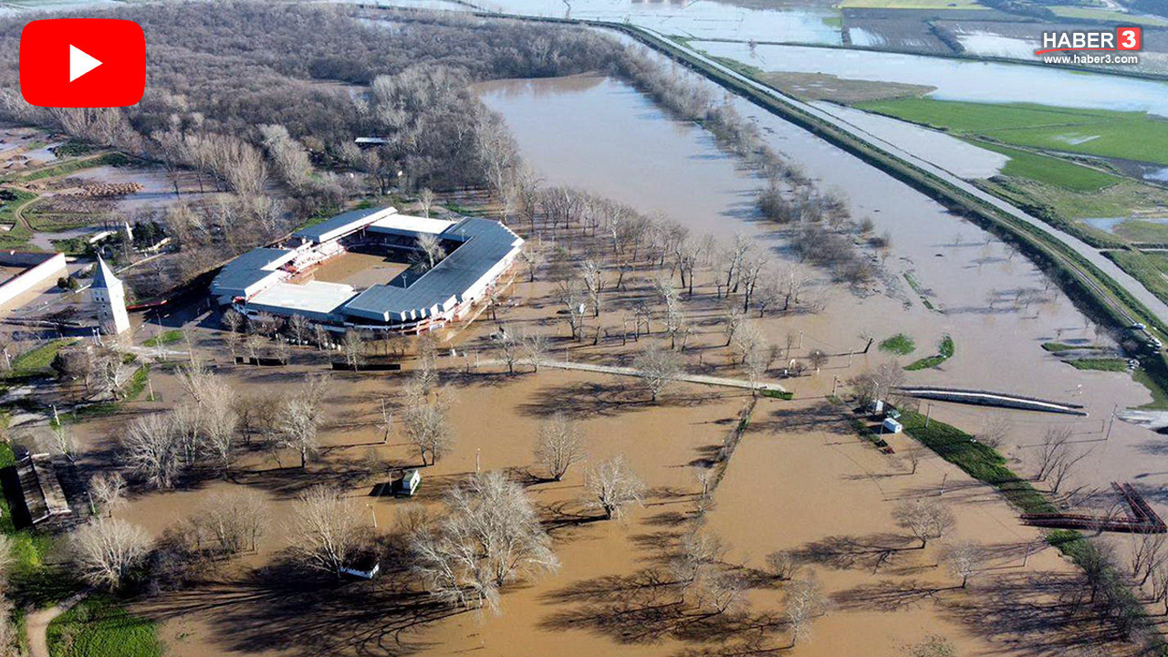 Edirne'de taşkın... Tunca için kırmızı alarm verildi, Er Meydanı su altında kaldı!