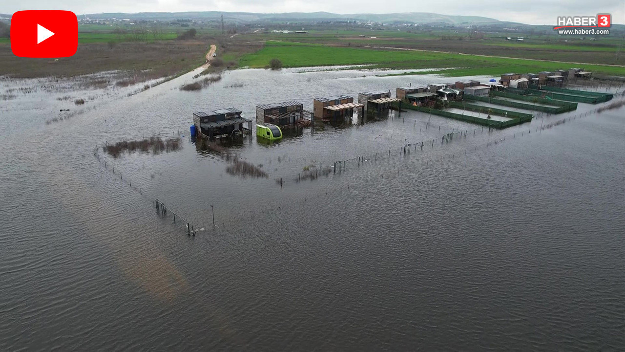 Ulubat Gölü 10 metre birden yükseldi; tiny house ve hobi evleri sular altında kaldı