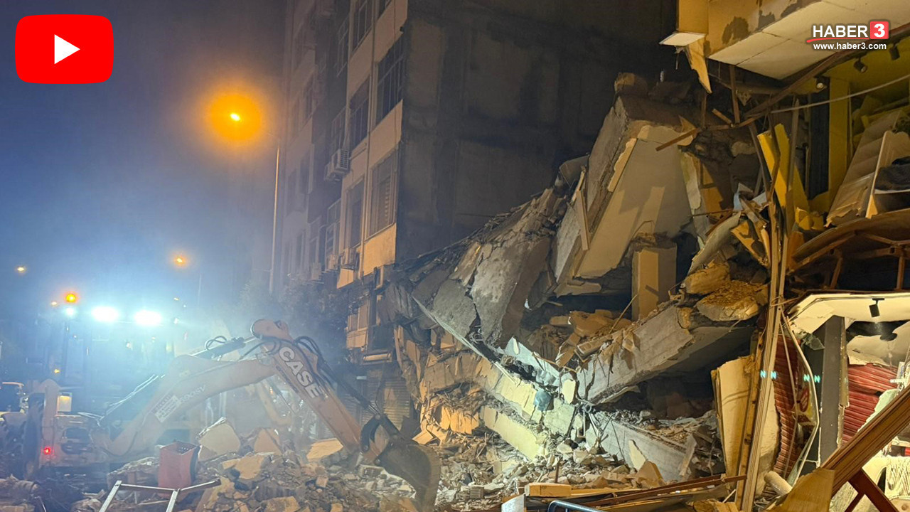 Asrın felaketinin yıktığı Hatay'da 6 katlı bir bina yıkım sırasında çöktü