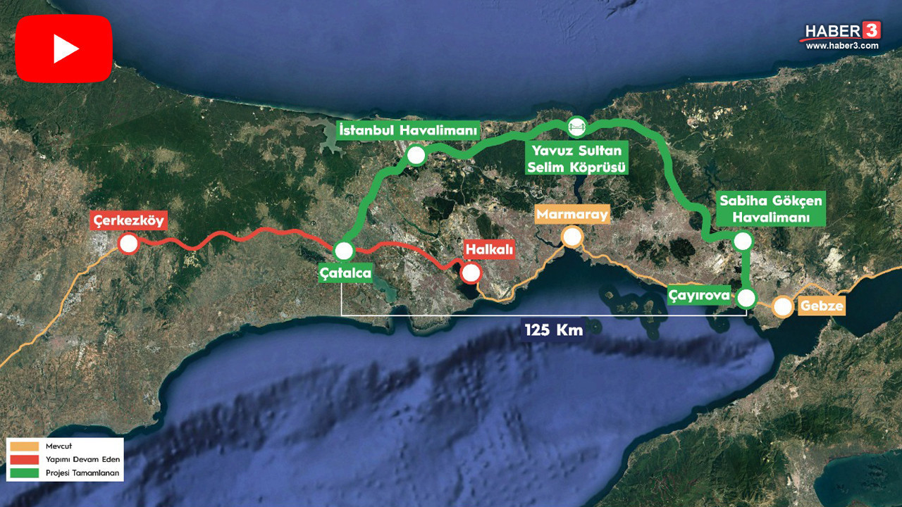 İstanbul'un kuzeyindeki Kuzey Çevre Demiryolu Projesi Resmi Gazete'de