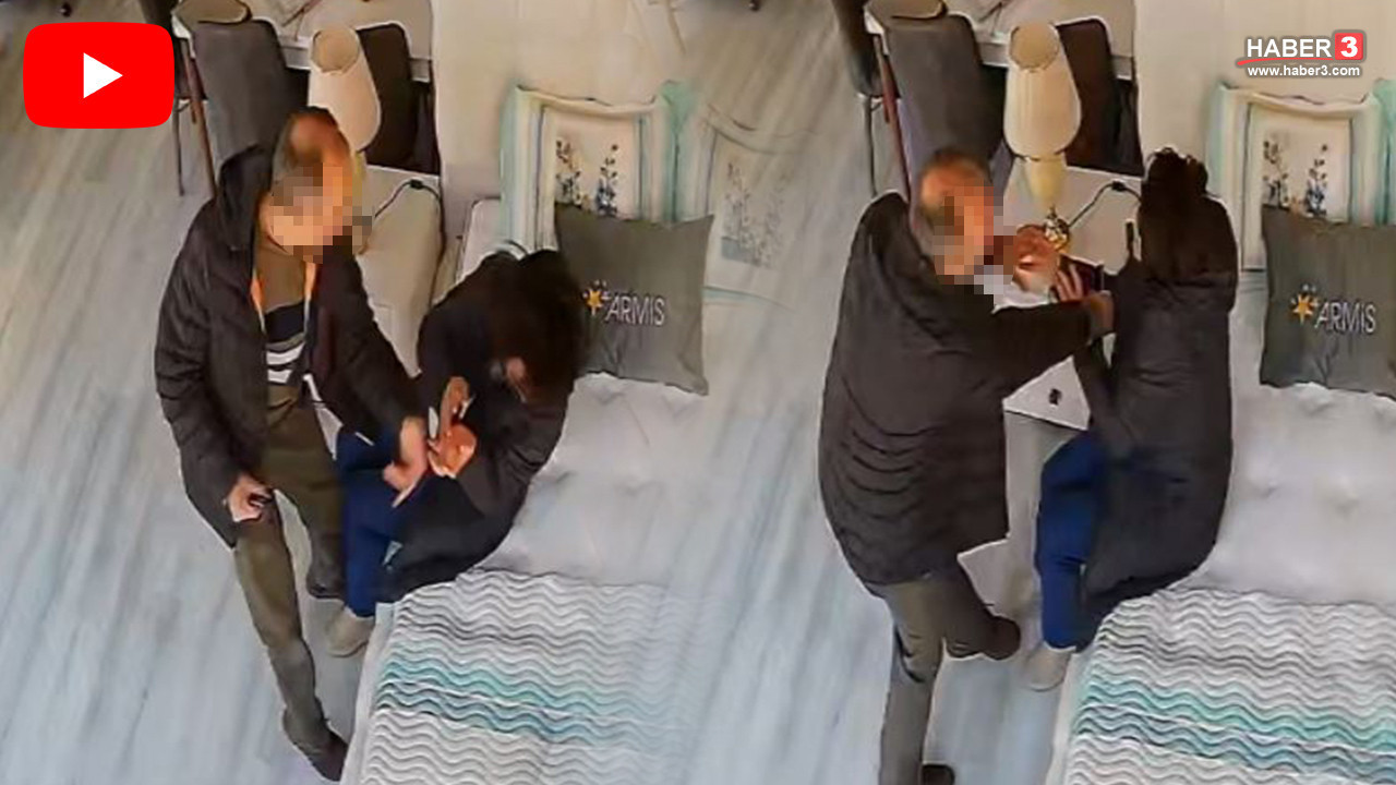 Samsun'da kadına şiddet kamerada: Öğretmen eşini iş yerinde dövdü!