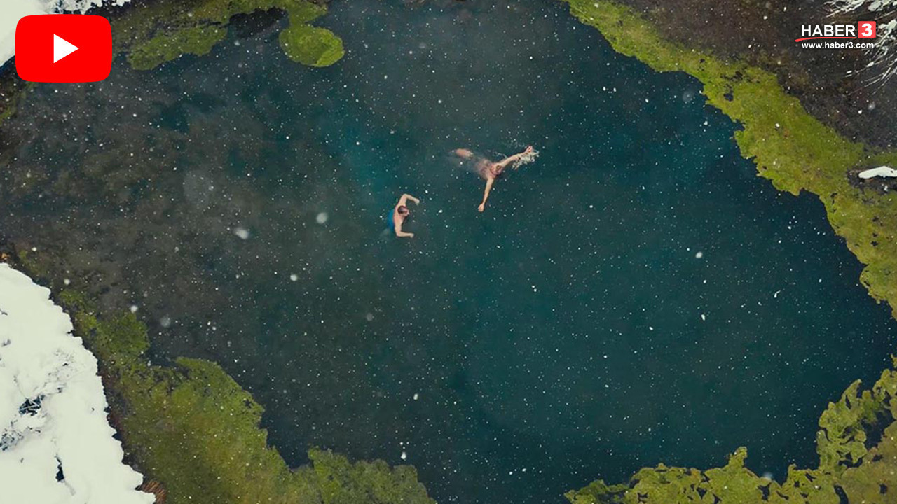 Onları ne soğuk ne de kar yağışı durdurabildi... Mineralli gölde şifa aradılar