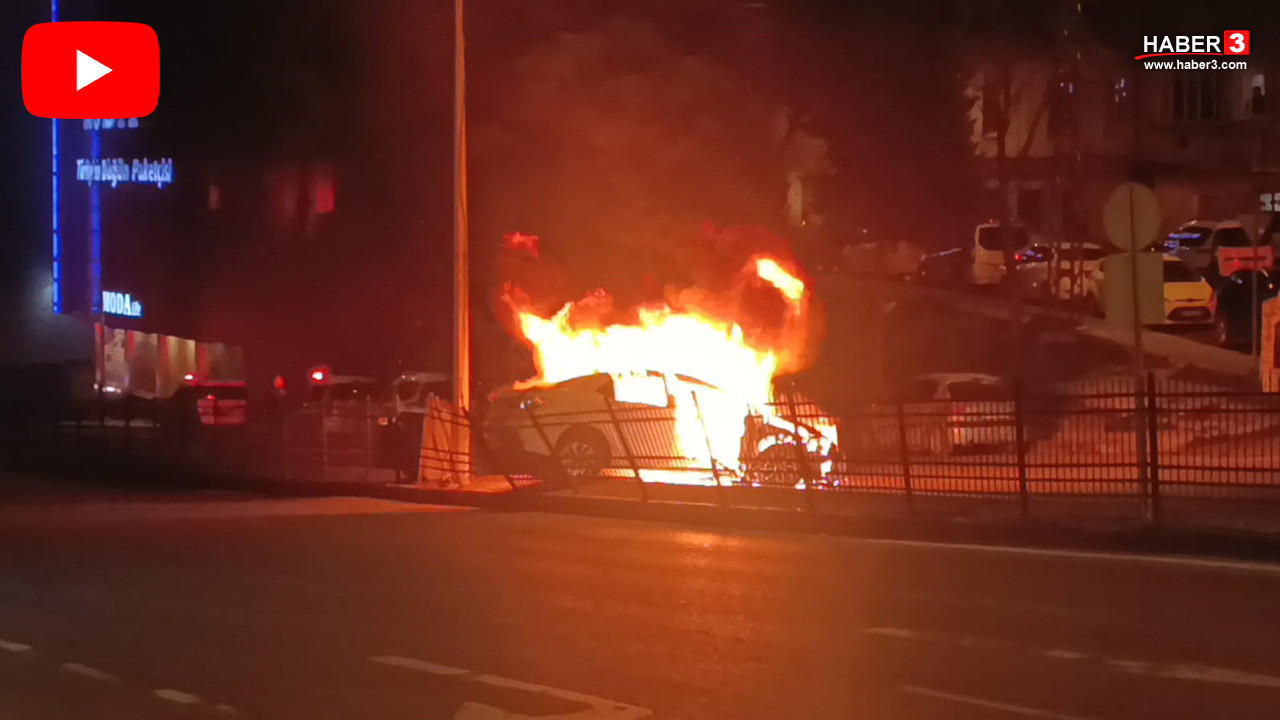 Dur ihtarına uymadılar, polisten alev topuna dönen araçla kaçmaya çalıştılar!