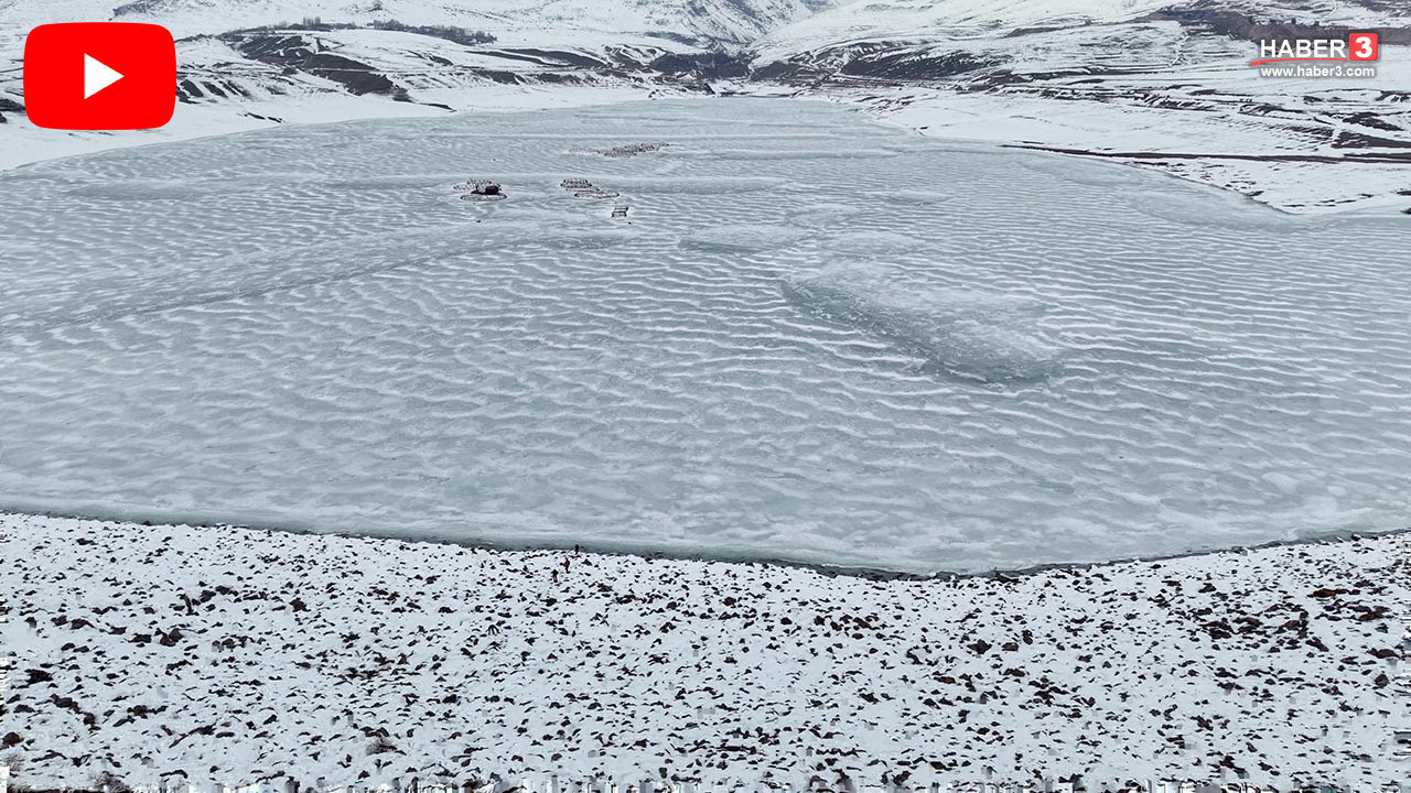 Termometreler -20'yi gösterdi, baraj gölü baraj buzuluna dönüştü!