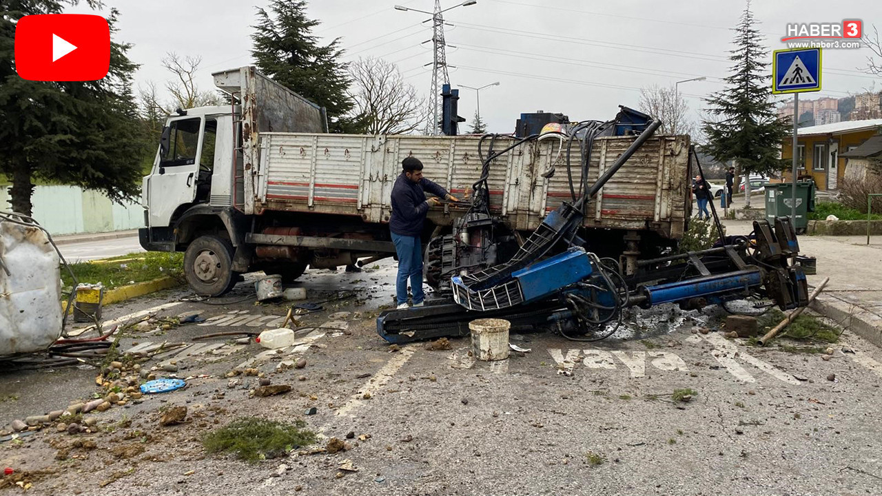 Yokuşta geri kayıp takla atan kamyon ortalığı savaş yerine çevirdi