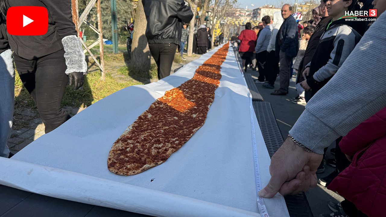 İstanbul'da onlarca metrelik lahmacunla bir rekor kırıldı: Guinness Rekorlar Kitabı'na girdi!