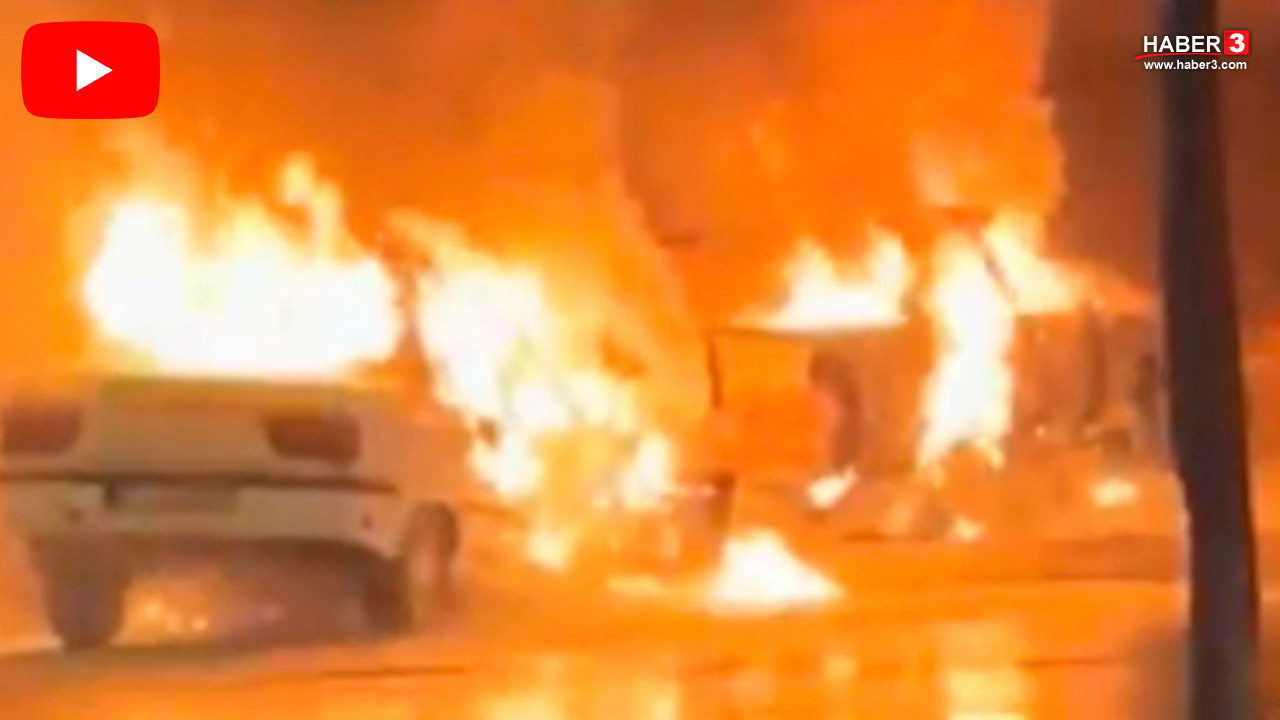 Havaalanı yolunda 2 otomobilin alev topuna döndüğü korkunç kazada bir mucize yaşandı...