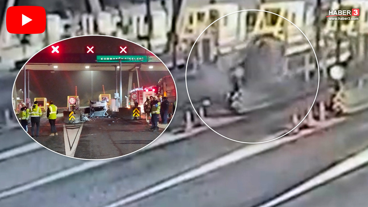 Kuzey Marmara Otoyolu gişelerinde korkunç kaza! Beton bariyere çarpan araç takla attı