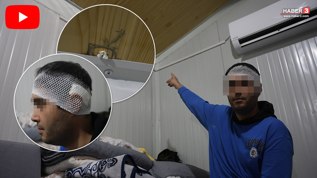 Konteyneri delip geçen yorgun mermi kafasına isabet etti; patlama oldu sandı!