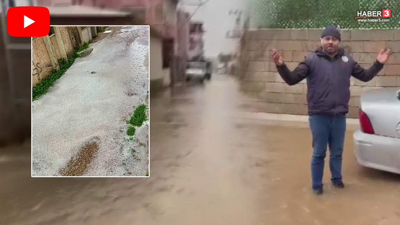 Hem dolu hem sağanak birlikte vurdu: Sokaklar sular altında!