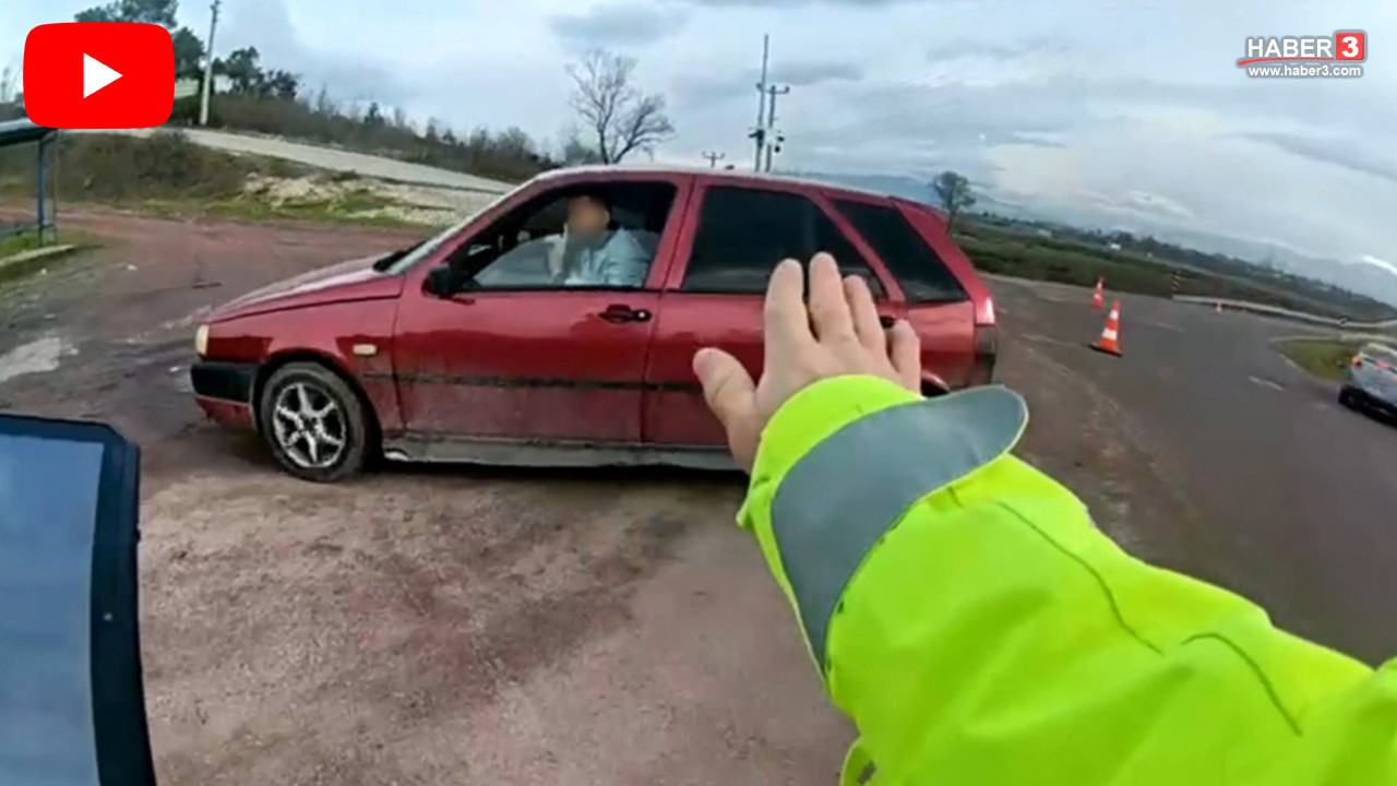 Trafik denetlemesinde ilginç anlar: Önce kaçtı, sonra geri gelip ihbarda bulundu