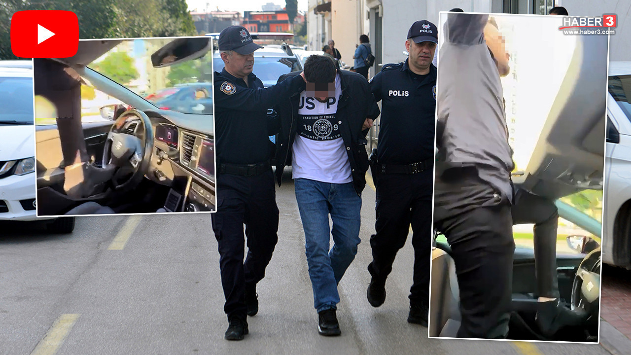 Trafikte akılalmaz magandalık: Sunrooftan çıkıp aracını ayağıyla kullandı!